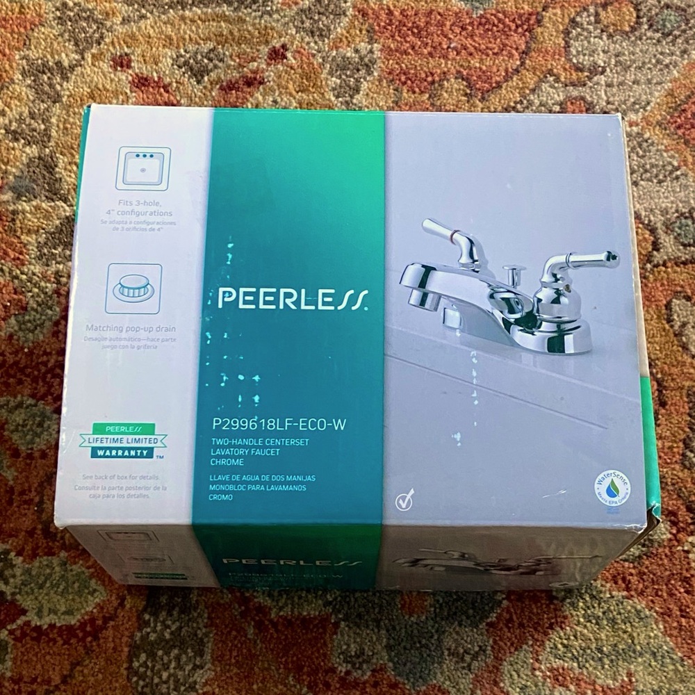 Peerless 2 Handle Chrome Faucet. New & never taken out of the box.